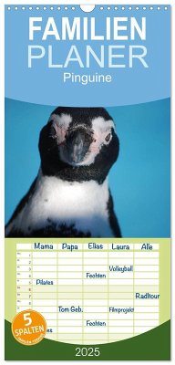 Familienplaner 2025 - Pinguine 2025 mit 5 Spalten (Wandkalender, 21 x 45 cm) CALVENDO