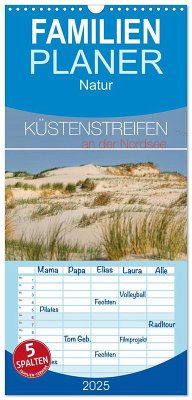 Familienplaner 2025 - Küstenstreifen an der Nordsee mit 5 Spalten (Wandkalender, 21 x 45 cm) CALVENDO