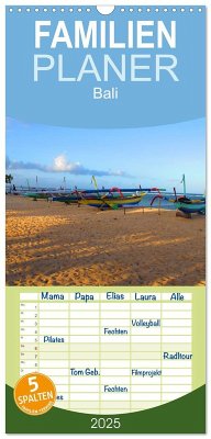 Familienplaner 2025 - Bali mit 5 Spalten (Wandkalender, 21 x 45 cm) CALVENDO