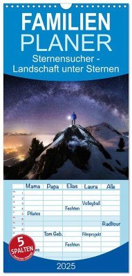 Familienplaner 2025 - Sternensucher - Landschaft unter Sternen mit 5 Spalten (Wandkalender, 21 x 45 cm) CALVENDO