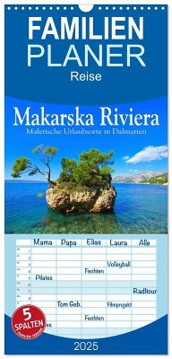 Familienplaner 2025 - Makarska Riviera - Malerische Urlaubsorte in Dalmatien mit 5 Spalten (Wandkalender, 21 x 45 cm) CALVENDO