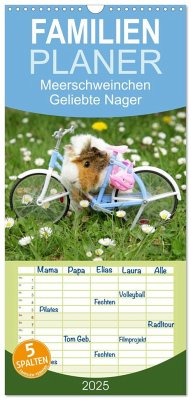 Familienplaner 2025 - Meerschweinchen. Geliebte Nager mit 5 Spalten (Wandkalender, 21 x 45 cm) CALVENDO