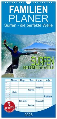 Familienplaner 2025 - Surfen - die perfekte Welle mit 5 Spalten (Wandkalender, 21 x 45 cm) CALVENDO