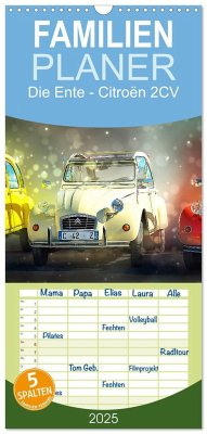 Familienplaner 2025 - Die Ente - Citroën 2CV mit 5 Spalten (Wandkalender, 21 x 45 cm) CALVENDO