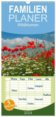 Familienplaner 2025 - Wildblumen 2025 mit 5 Spalten (Wandkalender, 21 x 45 cm) CALVENDO