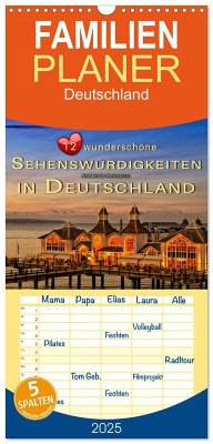 Familienplaner 2025 - 12 wunderschöne Sehenswürdigkeiten in Deutschland mit 5 Spalten (Wandkalender, 21 x 45 cm) CALVENDO