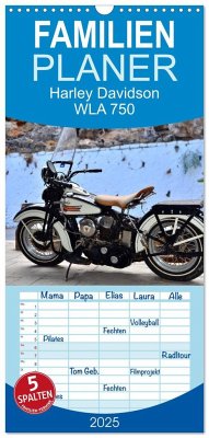 Familienplaner 2025 - Harley Davidson WLA 750 mit 5 Spalten (Wandkalender, 21 x 45 cm) CALVENDO