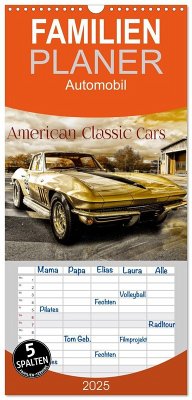 Familienplaner 2025 - American Classic Cars mit 5 Spalten (Wandkalender, 21 x 45 cm) CALVENDO - Calvendo;Chrombacher, Christian