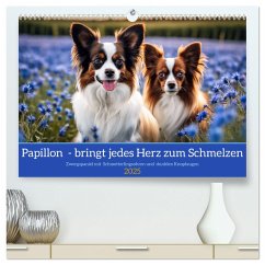Papillon - bringt jedes Herz zum Schmelzen (hochwertiger Premium Wandkalender 2025 DIN A2 quer), Kunstdruck in Hochglanz - Calvendo;Kleemann, Claudia