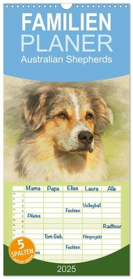 Familienplaner 2025 - Australian Shepherds 2025 mit 5 Spalten (Wandkalender, 21 x 45 cm) CALVENDO - Calvendo;Redecker, Andrea