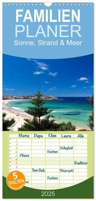 Familienplaner 2025 - Sonne, Strand & Meer mit 5 Spalten (Wandkalender, 21 x 45 cm) CALVENDO