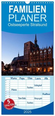 Familienplaner 2025 - Ostseeperle Stralsund mit 5 Spalten (Wandkalender, 21 x 45 cm) CALVENDO