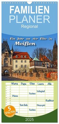 Familienplaner 2025 - Das Jahr an der Elbe in Meißen mit 5 Spalten (Wandkalender, 21 x 45 cm) CALVENDO - Calvendo;Seifert, Birgit