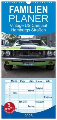 Familienplaner 2025 - Vintage US Cars auf Hamburgs Straßen mit 5 Spalten (Wandkalender, 21 x 45 cm) CALVENDO - Calvendo;Voß, Matthias
