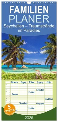 Familienplaner 2025 - Seychellen ¿ Traumstrände im Paradies mit 5 Spalten (Wandkalender, 21 x 45 cm) CALVENDO