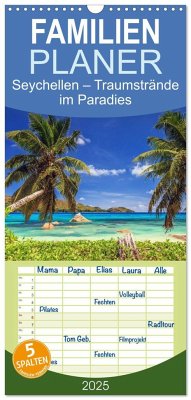 Familienplaner 2025 - Seychellen ¿ Traumstrände im Paradies mit 5 Spalten (Wandkalender, 21 x 45 cm) CALVENDO - Calvendo;Rosyk, Patrick