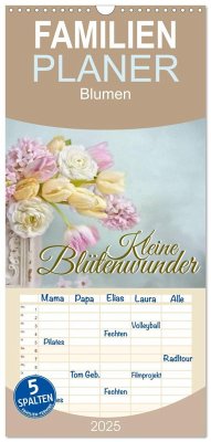 Familienplaner 2025 - Kleine Blütenwunder mit 5 Spalten (Wandkalender, 21 x 45 cm) CALVENDO