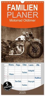 Familienplaner 2025 - Motorrad Oldtimer mit 5 Spalten (Wandkalender, 21 x 45 cm) CALVENDO