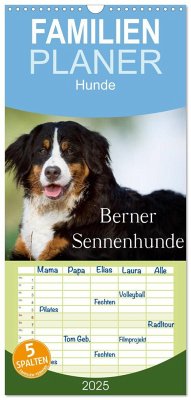 Familienplaner 2025 - Berner Sennenhunde mit 5 Spalten (Wandkalender, 21 x 45 cm) CALVENDO