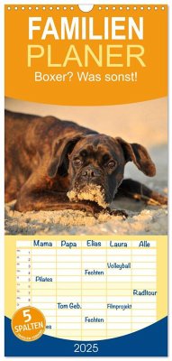 Familienplaner 2025 - Boxer? Was sonst! mit 5 Spalten (Wandkalender, 21 x 45 cm) CALVENDO