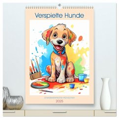 Verspielte Hunde (hochwertiger Premium Wandkalender 2025 DIN A2 hoch), Kunstdruck in Hochglanz