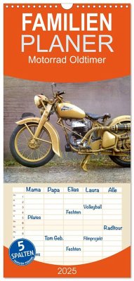 Familienplaner 2025 - Motorrad Oldtimer mit 5 Spalten (Wandkalender, 21 x 45 cm) CALVENDO