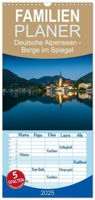 Familienplaner 2025 - Deutsche Alpenseen - Berge im Spiegel mit 5 Spalten (Wandkalender, 21 x 45 cm) CALVENDO