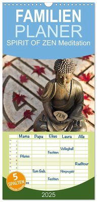 Familienplaner 2025 - SPIRIT OF ZEN Meditation mit 5 Spalten (Wandkalender, 21 x 45 cm) CALVENDO