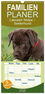 Familienplaner 2025 - Labrador Welpe ¿ Seelenhund mit 5 Spalten (Wandkalender, 21 x 45 cm) CALVENDO - Calvendo;Schiller, Petra