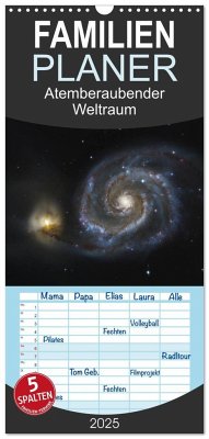 Familienplaner 2025 - Atemberaubender Weltraum mit 5 Spalten (Wandkalender, 21 x 45 cm) CALVENDO