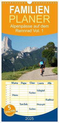 Familienplaner 2025 - Alpenpässe auf dem Rennrad Vol. 1 mit 5 Spalten (Wandkalender, 21 x 45 cm) CALVENDO