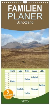 Familienplaner 2025 - Schottland mit 5 Spalten (Wandkalender, 21 x 45 cm) CALVENDO