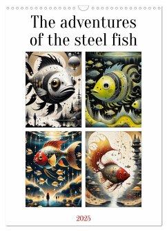 The adventures of the steel fish (Wall Calendar 2025 DIN A3 portrait), CALVENDO 12 Month Wall Calendar - Aupeix, Jérôme