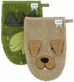 Waschhandschuh 2-Pack - Mr. Dino - Mr. Dog Waschhandschuh 2-Pack - Mr. Dino - Mr. Dog