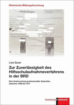 Zur Zuverlässigkeit des Hilfsschulaufnahmeverfahrens in der BRD (eBook, PDF) - Lisa, Sauer