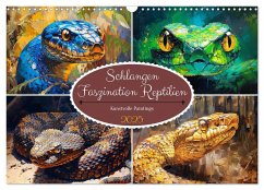 Schlangen. Faszination Reptilien. Kunstvolle Paintings (Wandkalender 2025 DIN A3 quer), CALVENDO Monatskalender - Calvendo;Hurley, Rose