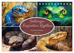 Schlangen. Faszination Reptilien. Kunstvolle Paintings (Tischkalender 2025 DIN A5 quer), CALVENDO Monatskalender