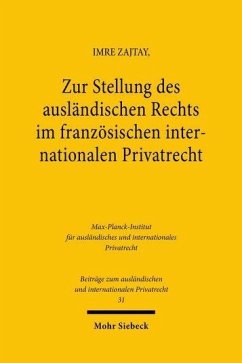 Cover Zur Stellung des ausländischen Rechts im französischen internationalen Privatrecht (eBook, PDF)