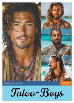 Tatoo-Boys. Coole Jungs am Meer (Wandkalender 2025 DIN A2 hoch), CALVENDO Monatskalender - Calvendo;Hurley, Rose