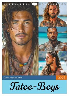 Tatoo-Boys. Coole Jungs am Meer (Wandkalender 2025 DIN A4 hoch), CALVENDO Monatskalender - Calvendo;Hurley, Rose