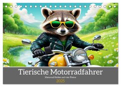 Tierische Motorradfahrer (Tischkalender 2025 DIN A5 quer), CALVENDO Monatskalender
