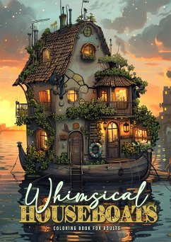 Whimsical Houseboats Coloring Book for Adults - Publishing, Monsoon