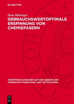 Cover Gebrauchswertoptimale Erspinnung von Chemiefasern (eBook, PDF)