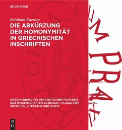 Die Abkürzung der Homonymität in griechischen Inschriften - Koerner, Reinhard