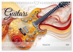 Guitars Fractal Art (Wall Calendar 2025 DIN A4 landscape), CALVENDO 12 Month Wall Calendar