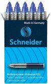 Schneider Tintenrollerpatronen Universal 852, M blau, 5er Schachtel
