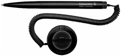 Cover Schneider Kugelschreiber Klick-Fix-Pen schwarz, Teleschnur an Klemmbacken