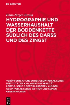 Cover Hydrographie und Wasserhaushalt der Boddenkette südlich des Darß und des Zingst