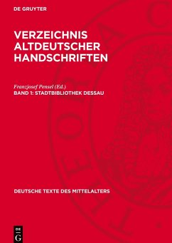 Verzeichnis altdeutscher Handschriften, Band 1, Stadtbibliothek Dessau Cover Verzeichnis altdeutscher Handschriften, Band 1, Stadtbibliothek Dessau