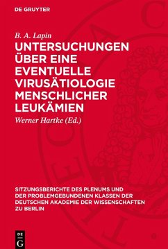 Cover Untersuchungen über eine eventuelle Virusätiologie menschlicher Leukämien